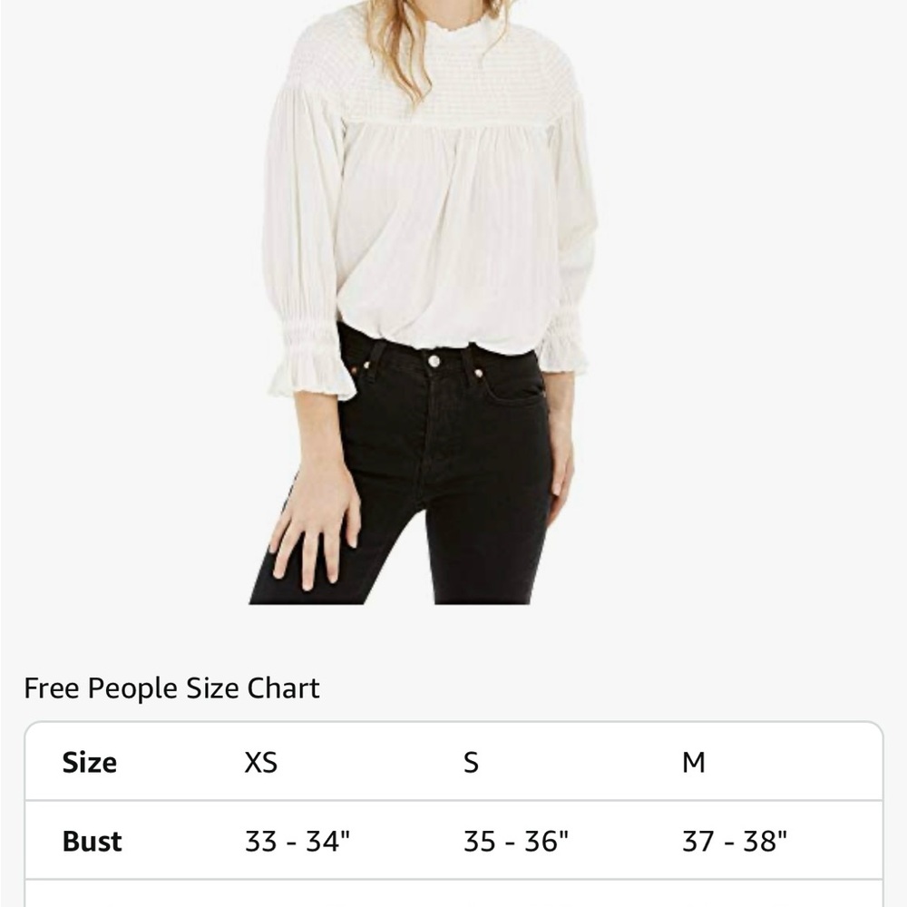NWT Free People Obi Mila Smocked Tunic Top Ivory Small - Picture 12 of 14